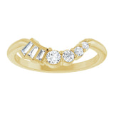 14K Gold Tapered Baguette Natural Diamond Contour Band – 1.5x1mm - Yellow Gold - view 3