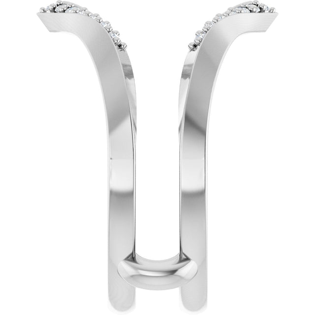 Platinum Round Lab-Grown Diamond Ring Guard VI - view 4