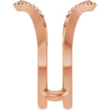 14K Gold Round Natural Diamond Ring Guard VIII - Rose Gold - view 4
