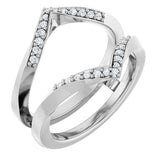 Platinum Round Natural Diamond Ring Guard VIII
