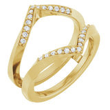 14K Gold Round Lab-Grown Diamond Ring Guard VI - Yellow Gold
