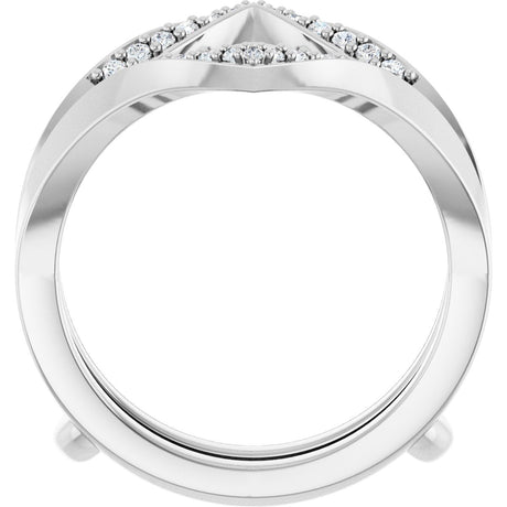 Platinum Round Lab-Grown Diamond Ring Guard VI - view 2