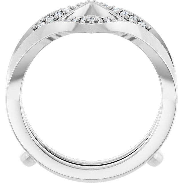Platinum Round Lab-Grown Diamond Ring Guard VI - view 2