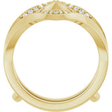 14K Gold Round Lab-Grown Diamond Ring Guard VI - Yellow Gold - view 2