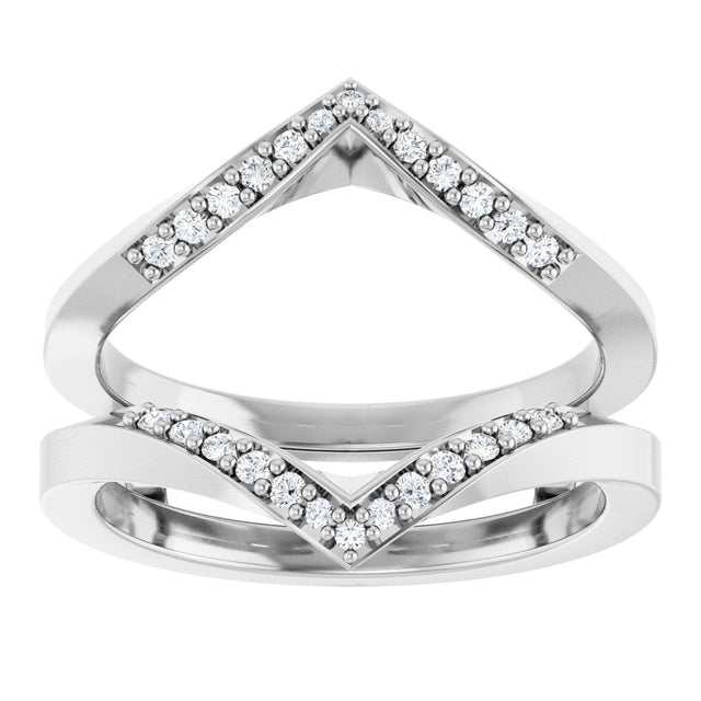 Platinum Round Lab-Grown Diamond Ring Guard VI - view 3