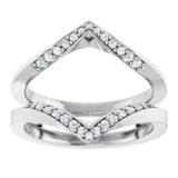Platinum Round Natural Diamond Ring Guard VIII - view 3