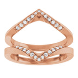 14K Gold Round Lab-Grown Diamond Ring Guard VI - Rose Gold - view 3