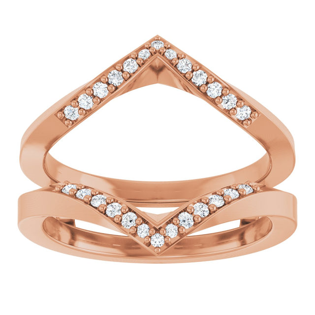14K Gold Round Lab-Grown Diamond Ring Guard VI - Rose Gold - view 3