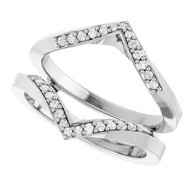 14K Gold Round Lab-Grown Diamond Ring Guard VI - White Gold - view 5
