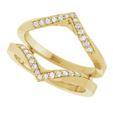 14K Gold Round Natural Diamond Ring Guard VIII - Yellow Gold - view 5