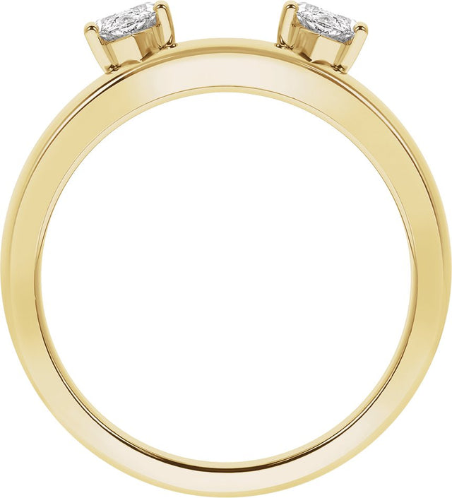 14K Gold Marquise Lab-Grown Diamond Wrap-Style Ring Enhancer – 6.54x3.27mm - Yellow Gold - view 2