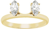 14K Gold Marquise Lab-Grown Diamond Wrap-Style Ring Enhancer – 6.54x3.27mm - Yellow Gold - view 3