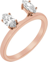 14K Gold Marquise Lab-Grown Diamond Wrap-Style Ring Enhancer – 6.54x3.27mm - Rose Gold