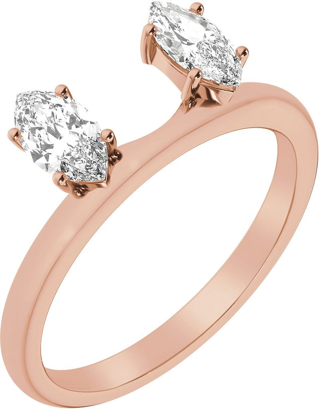 14K Gold Marquise Lab-Grown Diamond Wrap-Style Ring Enhancer – 6.54x3.27mm - Rose Gold