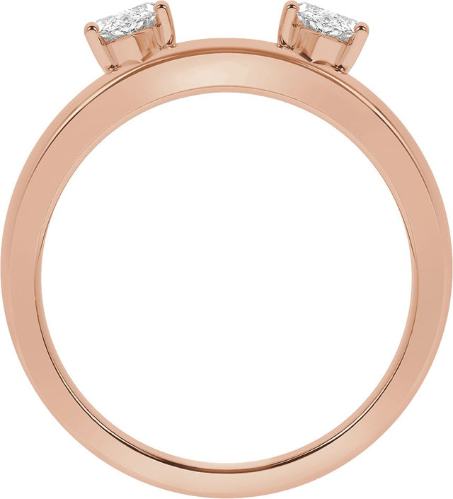 14K Gold Marquise Lab-Grown Diamond Wrap-Style Ring Enhancer – 6.54x3.27mm - Rose Gold - view 2