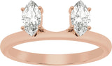 14K Gold Marquise Lab-Grown Diamond Wrap-Style Ring Enhancer – 6.54x3.27mm - Rose Gold - view 3