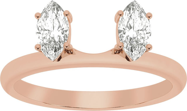 14K Gold Marquise Lab-Grown Diamond Wrap-Style Ring Enhancer – 6.54x3.27mm - Rose Gold - view 3