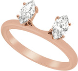 14K Gold Marquise Lab-Grown Diamond Wrap-Style Ring Enhancer – 6.54x3.27mm - Rose Gold - view 5