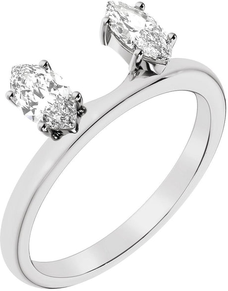 Platinum Marquise Lab-Grown Diamond Wrap-Style Ring Enhancer – 6.54x3.27mm