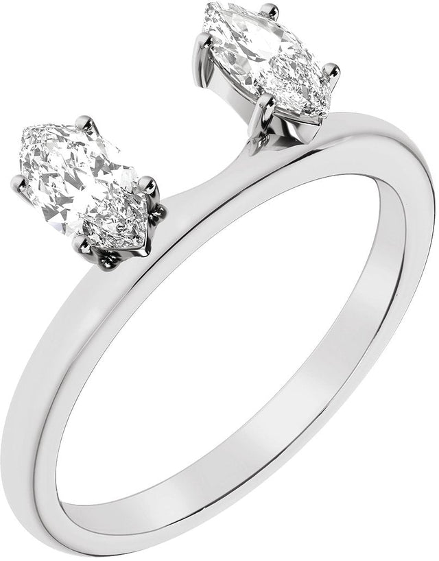 14K Gold Marquise Lab-Grown Diamond Wrap-Style Ring Enhancer – 6.54x3.27mm - White Gold