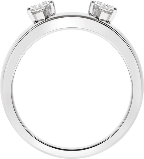 Platinum Marquise Lab-Grown Diamond Wrap-Style Ring Enhancer – 6.54x3.27mm - view 2