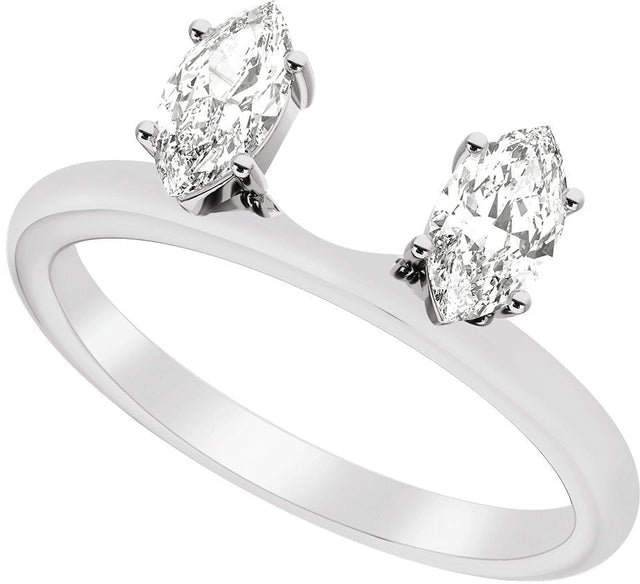 Platinum Marquise Lab-Grown Diamond Wrap-Style Ring Enhancer – 6.54x3.27mm - view 5