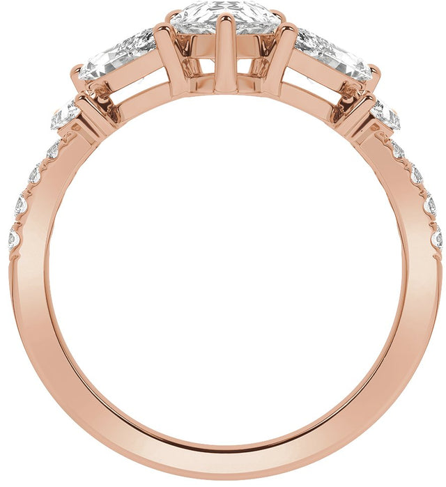 14K Gold Pear Lab-Grown Diamond Contour Band – 7.75x4.65mm - Rose Gold - view 2