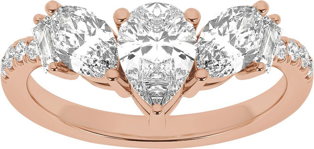 14K Gold Pear Lab-Grown Diamond Contour Band – 7.75x4.65mm - Rose Gold - view 3