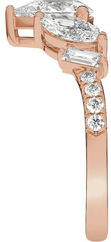 14K Gold Pear Lab-Grown Diamond Contour Band – 7.75x4.65mm - Rose Gold - view 4