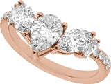 14K Gold Pear Lab-Grown Diamond Contour Band – 7.75x4.65mm - Rose Gold - view 5