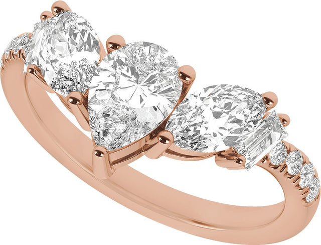 14K Gold Pear Lab-Grown Diamond Contour Band – 7.75x4.65mm - Rose Gold - view 5