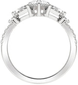Platinum Pear Lab-Grown Diamond Contour Band – 7.75x4.65mm - view 2