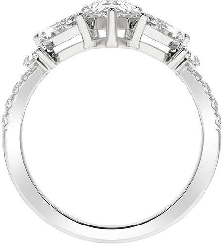 Platinum Pear Lab-Grown Diamond Contour Band – 7.75x4.65mm - view 2