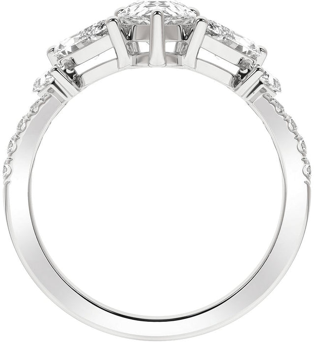 Platinum Pear Lab-Grown Diamond Contour Band – 7.75x4.65mm - view 2