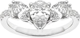 Platinum Pear Lab-Grown Diamond Contour Band – 7.75x4.65mm - view 3