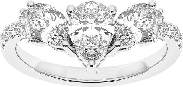 Platinum Pear Lab-Grown Diamond Contour Band – 7.75x4.65mm - view 3