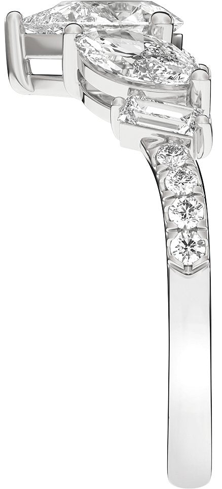 Platinum Pear Lab-Grown Diamond Contour Band – 7.75x4.65mm - view 4