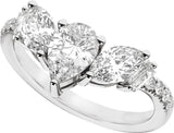Platinum Pear Lab-Grown Diamond Contour Band – 7.75x4.65mm - view 5