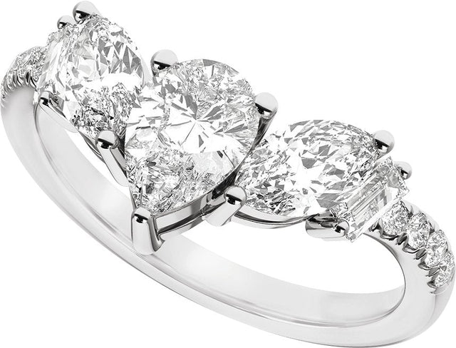 Platinum Pear Lab-Grown Diamond Contour Band – 7.75x4.65mm - view 5