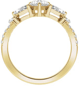 14K Gold Pear Lab-Grown Diamond Contour Band – 7.75x4.65mm - Yellow Gold - view 2
