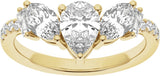 14K Gold Pear Lab-Grown Diamond Contour Band – 7.75x4.65mm - Yellow Gold - view 3