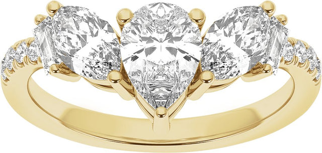 14K Gold Pear Lab-Grown Diamond Contour Band – 7.75x4.65mm - Yellow Gold - view 3