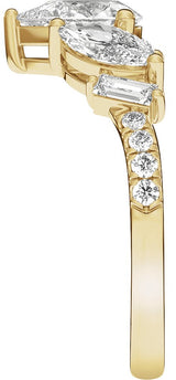 14K Gold Pear Lab-Grown Diamond Contour Band – 7.75x4.65mm - Yellow Gold - view 4