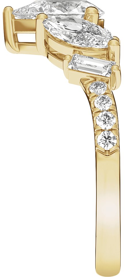 14K Gold Pear Lab-Grown Diamond Contour Band – 7.75x4.65mm - Yellow Gold - view 4