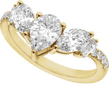 14K Gold Pear Lab-Grown Diamond Contour Band – 7.75x4.65mm - Yellow Gold - view 5