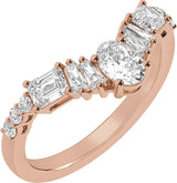 14K Gold Oval Lab-Grown Diamond Contour Band – 5.6x3.75mm - Rose Gold