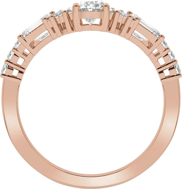 14K Gold Oval Lab-Grown Diamond Contour Band – 5.6x3.75mm - Rose Gold - view 2