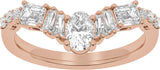 14K Gold Oval Lab-Grown Diamond Contour Band – 5.6x3.75mm - Rose Gold - view 3