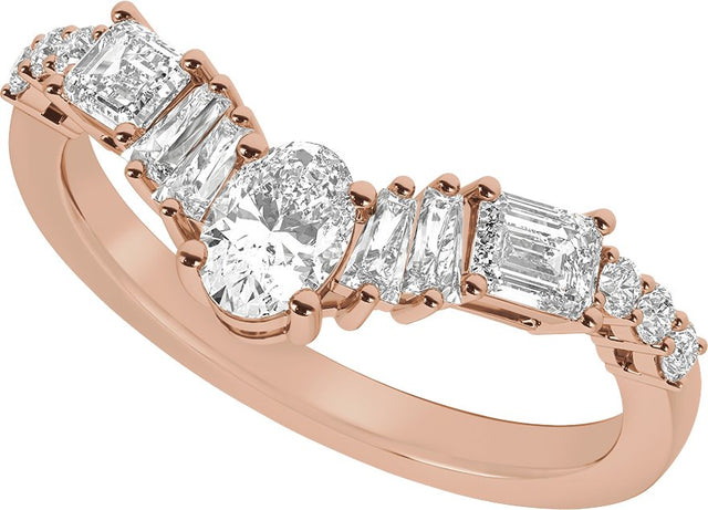 14K Gold Oval Lab-Grown Diamond Contour Band – 5.6x3.75mm - Rose Gold - view 5