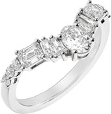 Platinum Oval Lab-Grown Diamond Contour Band – 5.6x3.75mm